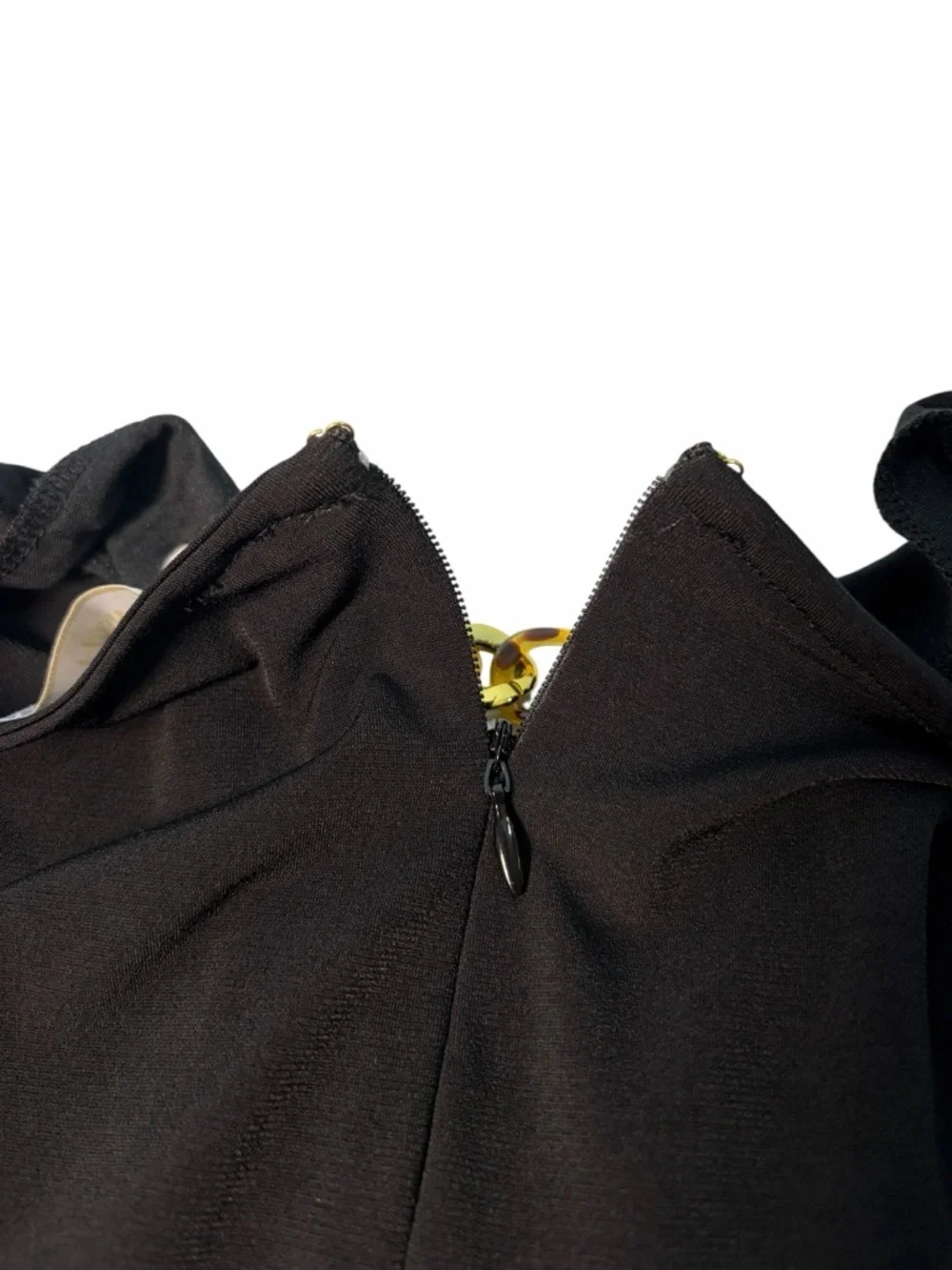 Michael Kors-Matte JerseyDress W/Gold hardware at collar, Black, Size L
